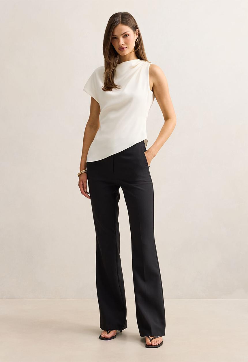 Forever New - Aubery asymmetric draped top in classic ivory 