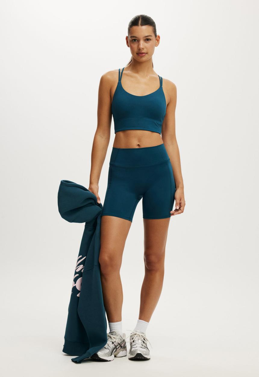 Cotton On - Ultra Soft Side Pocket Bike Short - Tidal Teal