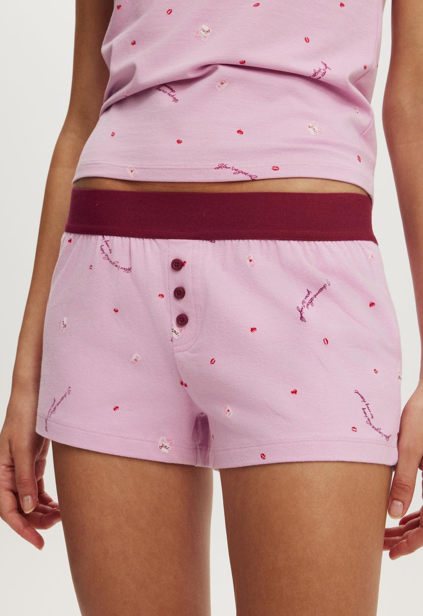 Cotton On - Dreamy soft boyshort - lilac sunset love letter