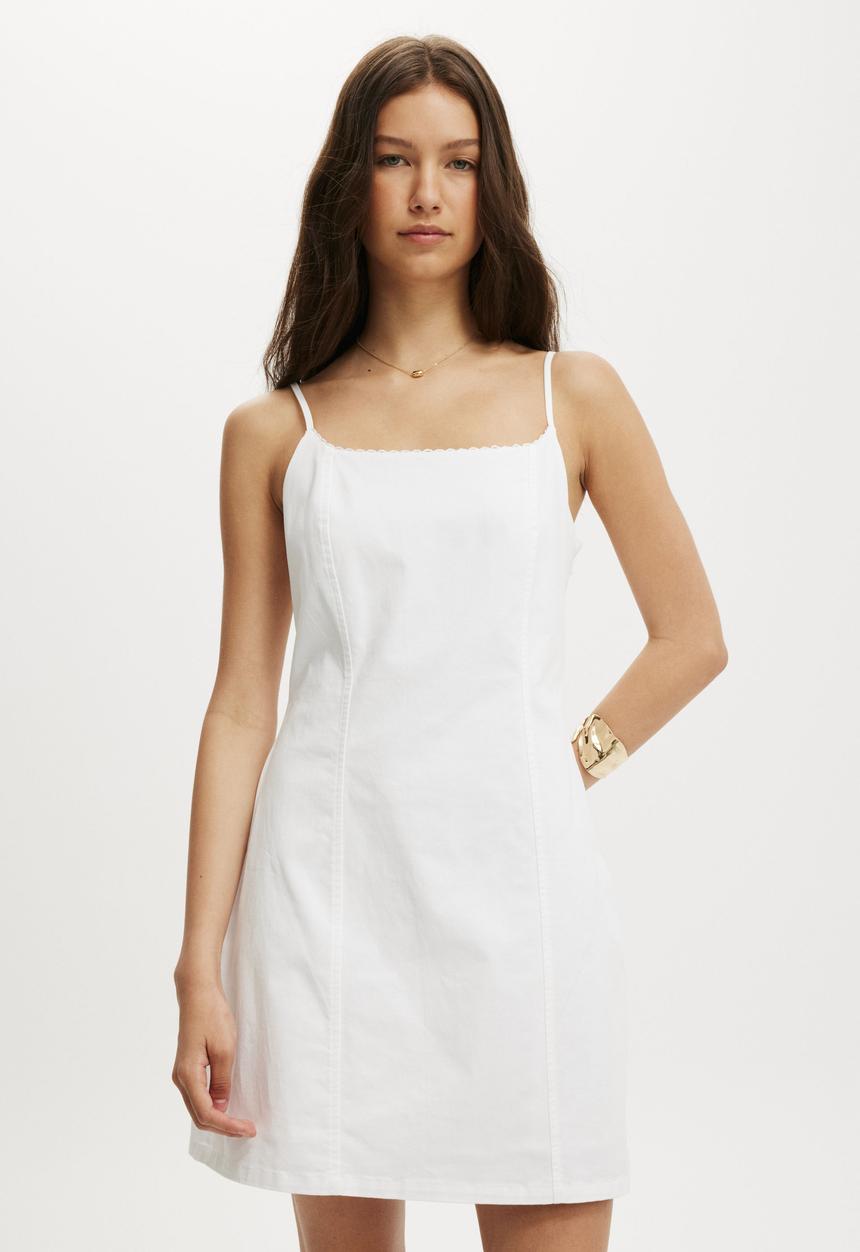 Cotton On - Seamed mini dress - white