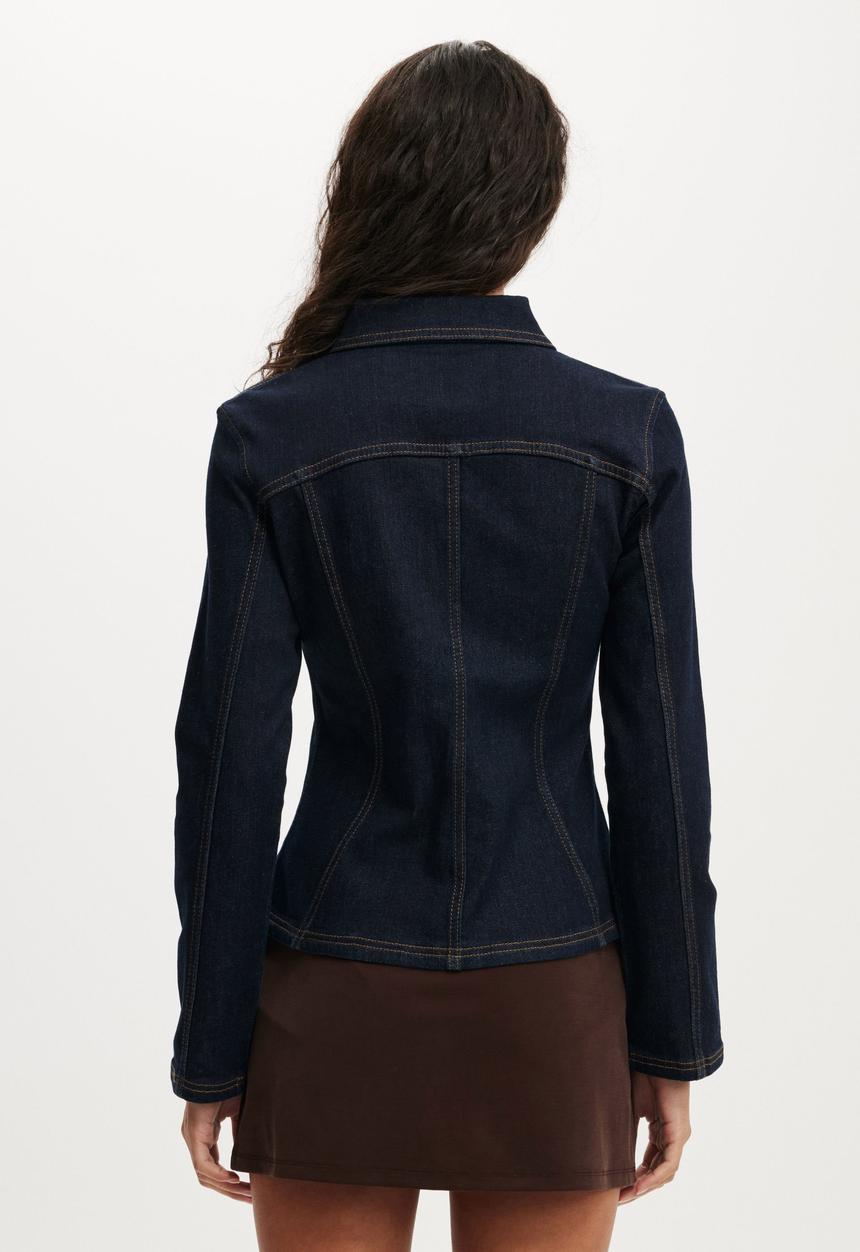 Cotton On - Fitted denim jacket - aries blue
