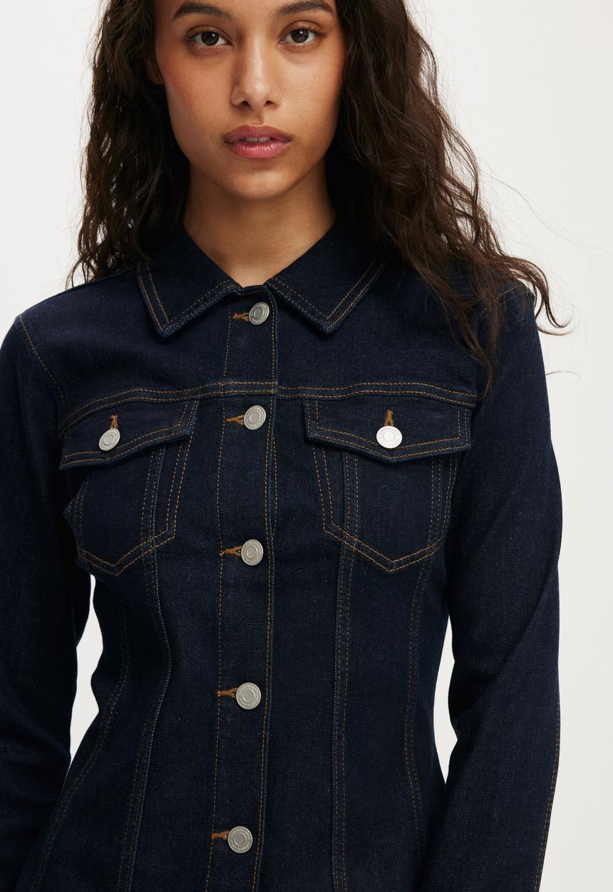 Cotton On - Fitted denim jacket - aries blue