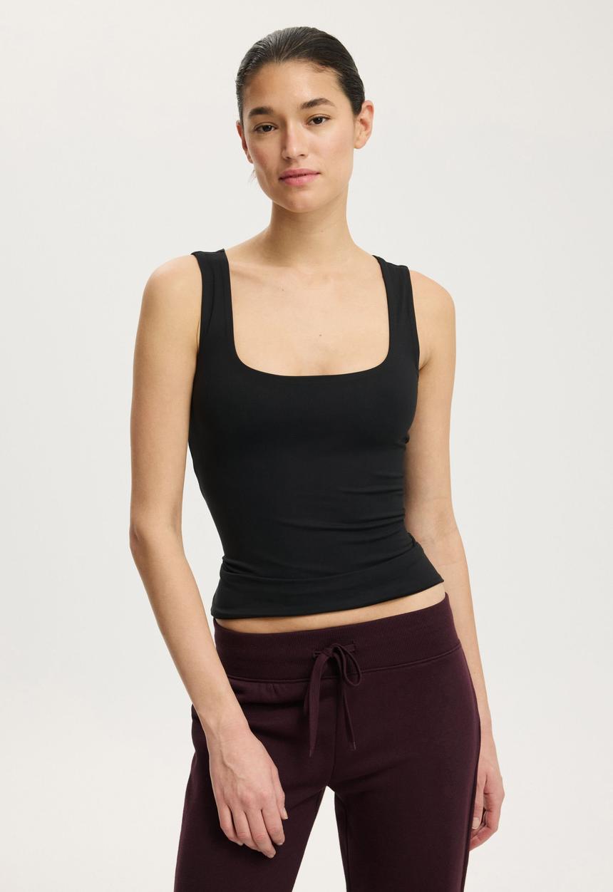 Cotton On - Hold Me Scoop Tank - Black