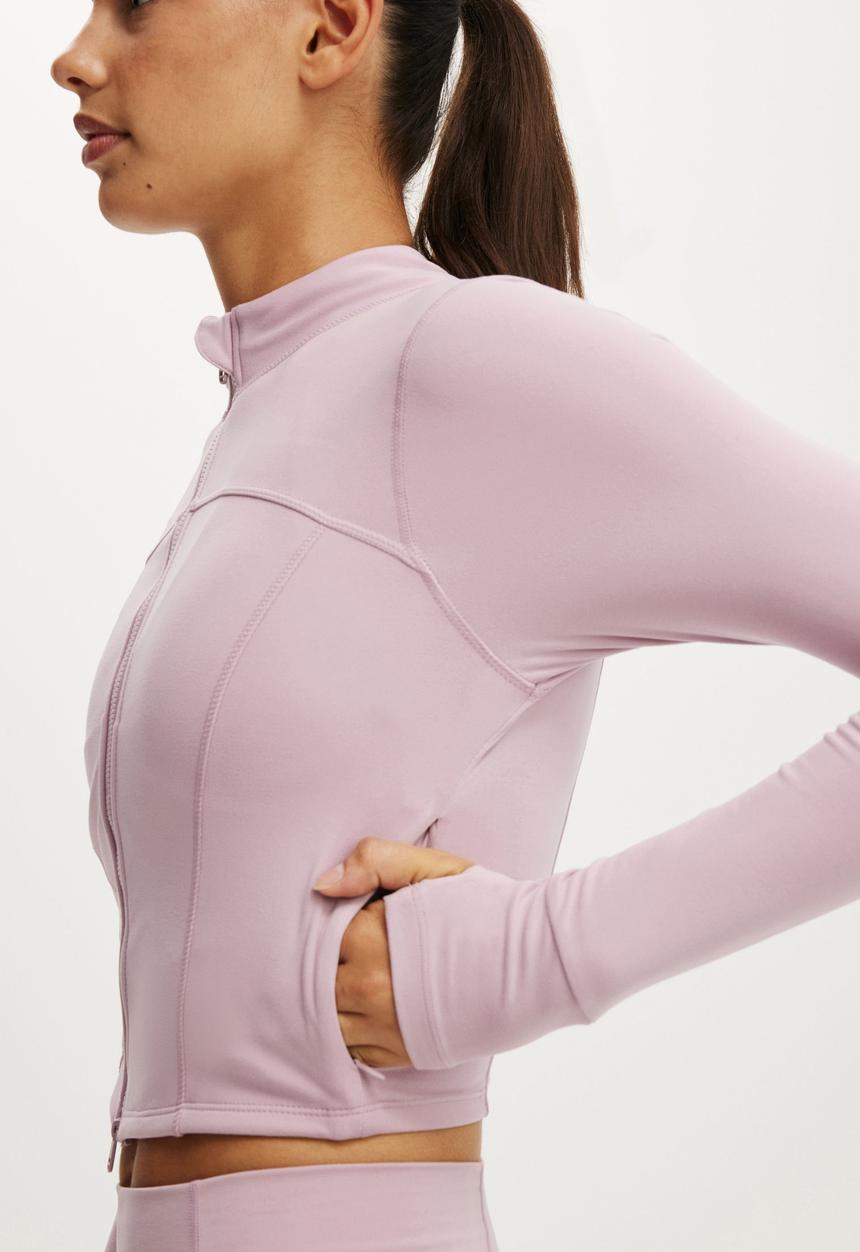 Cotton On - Ultra Soft Contour Long Sleeve Zip Through - Violet Dawn
