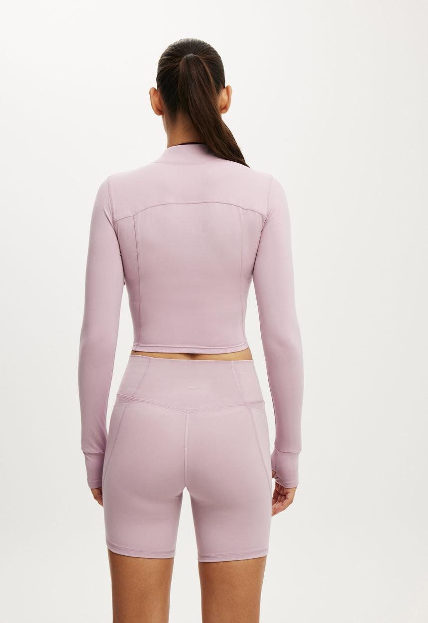 Cotton On - Ultra Soft Contour Long Sleeve Zip Through - Violet Dawn