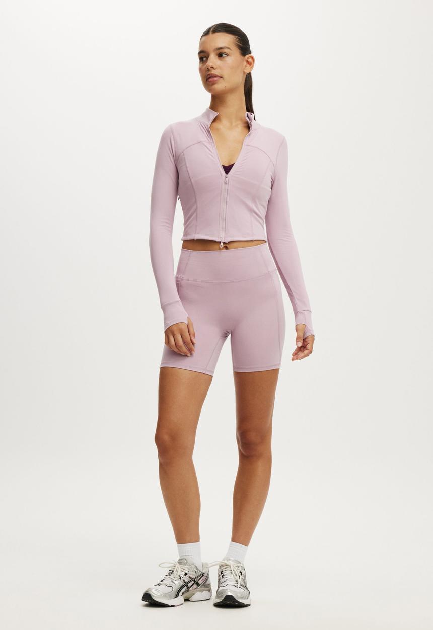 Cotton On - Ultra Soft Contour Long Sleeve Zip Through - Violet Dawn