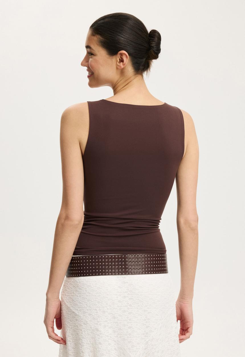 Cotton On - Hold me scoop tank - dark oak