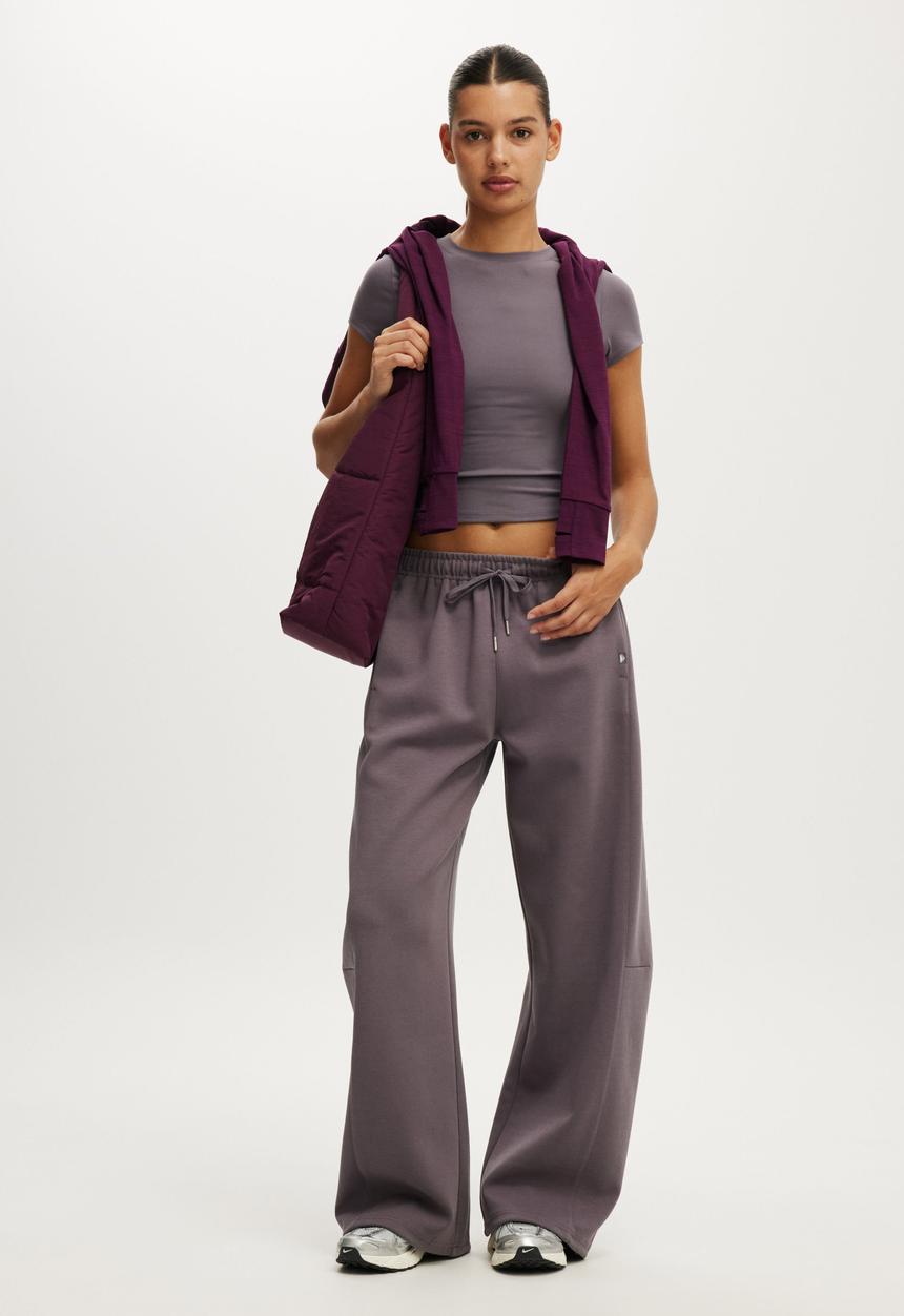Cotton On - Summer Fleece Barrel Sweatpant - Violet Grey