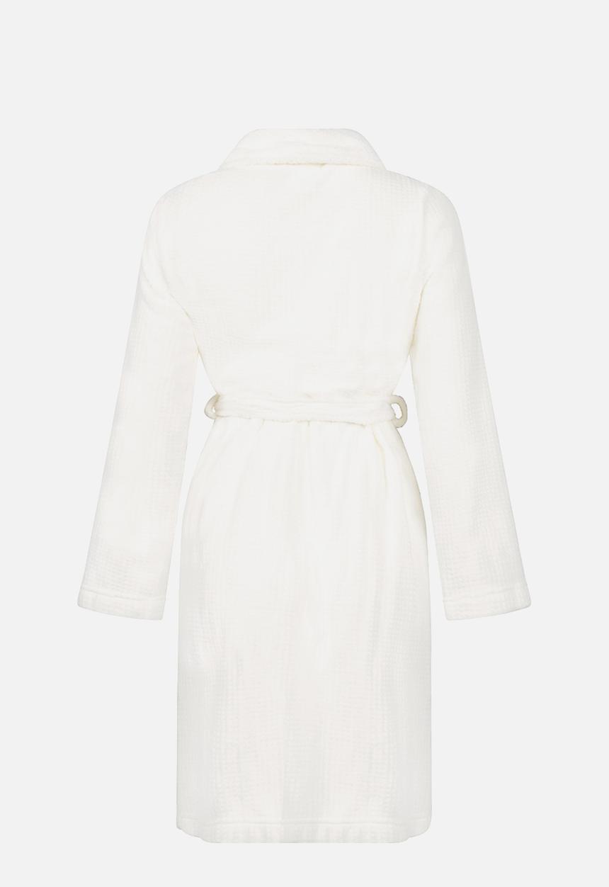 Hunkemoller - Robe short flannel fleece emb - white