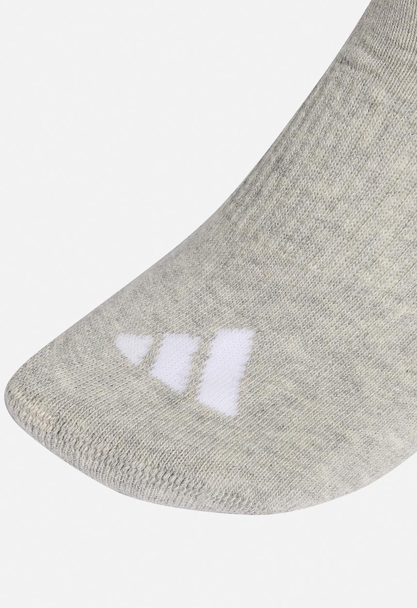 adidas Originals - 3-Striped Cushioned Mid Cut Sock 3pk - Medium grey heather/white/black