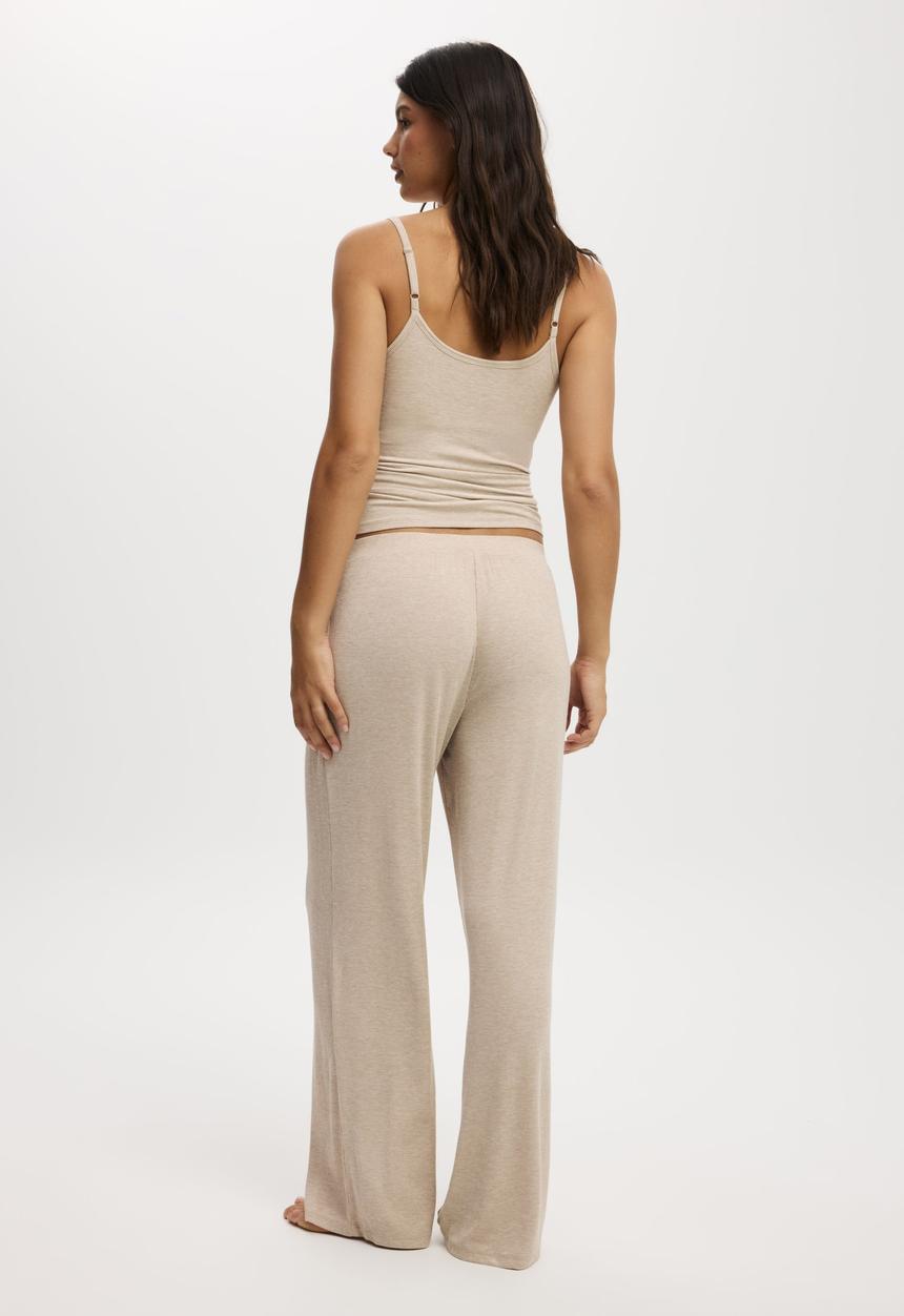Cotton On - Sleep recovery wide leg pant - sesame marle
