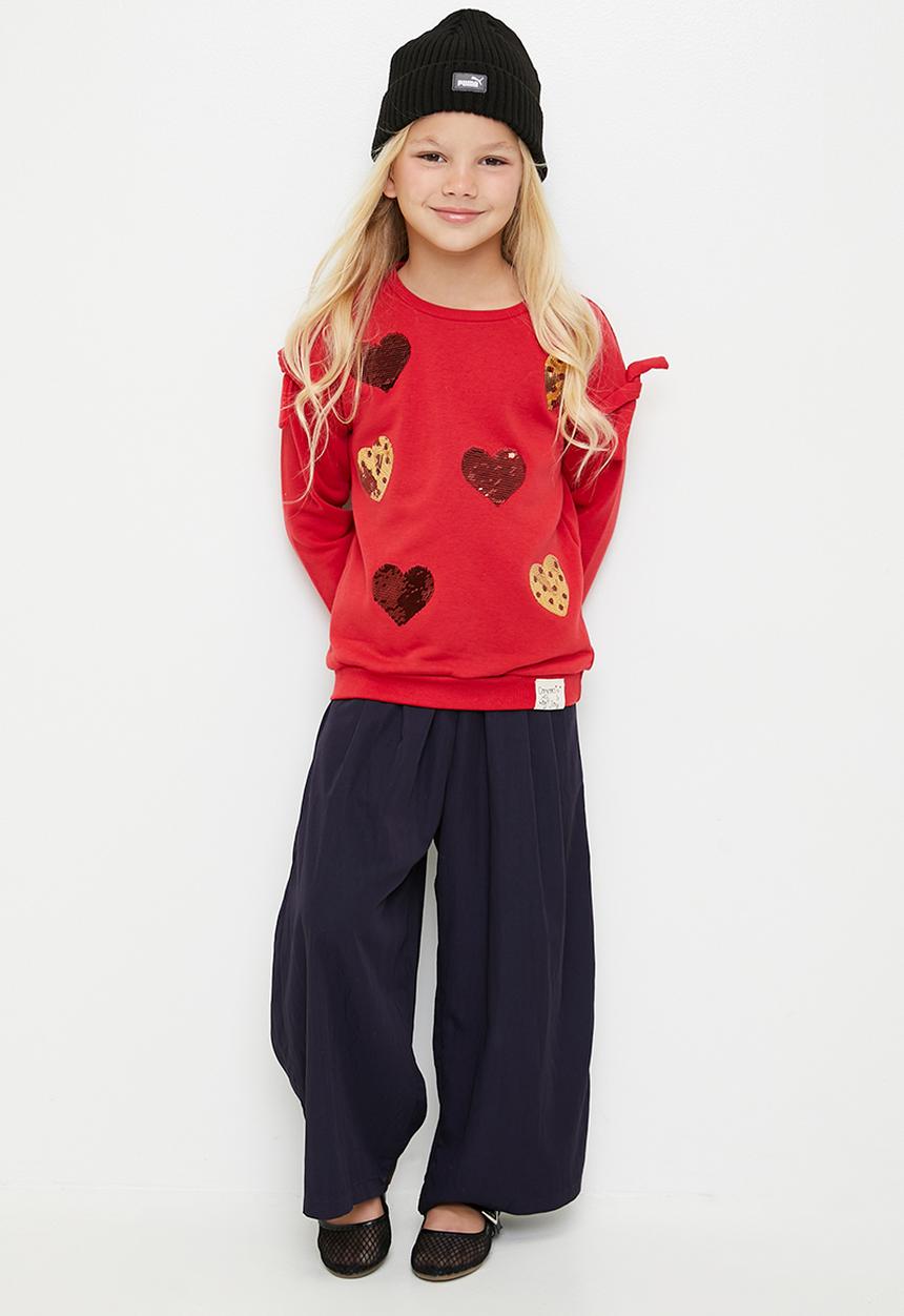 Pop Candy - Glitter sequinned sweatshirt - red/hearts
