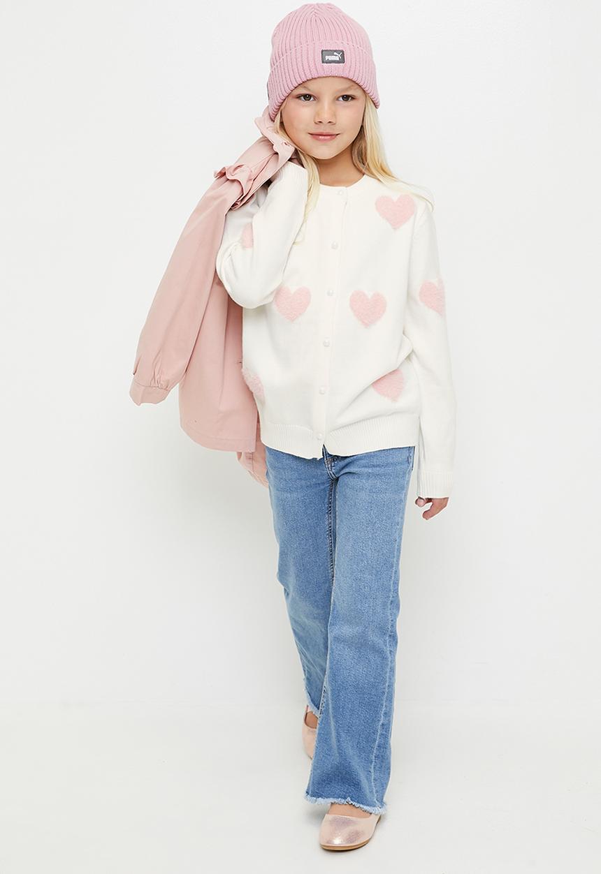 Pop Candy - Button down cardigan - white/pink hearts