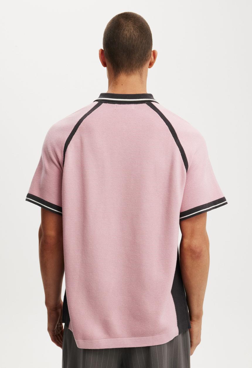 Cotton On - Knitted Sports Polo - Pink