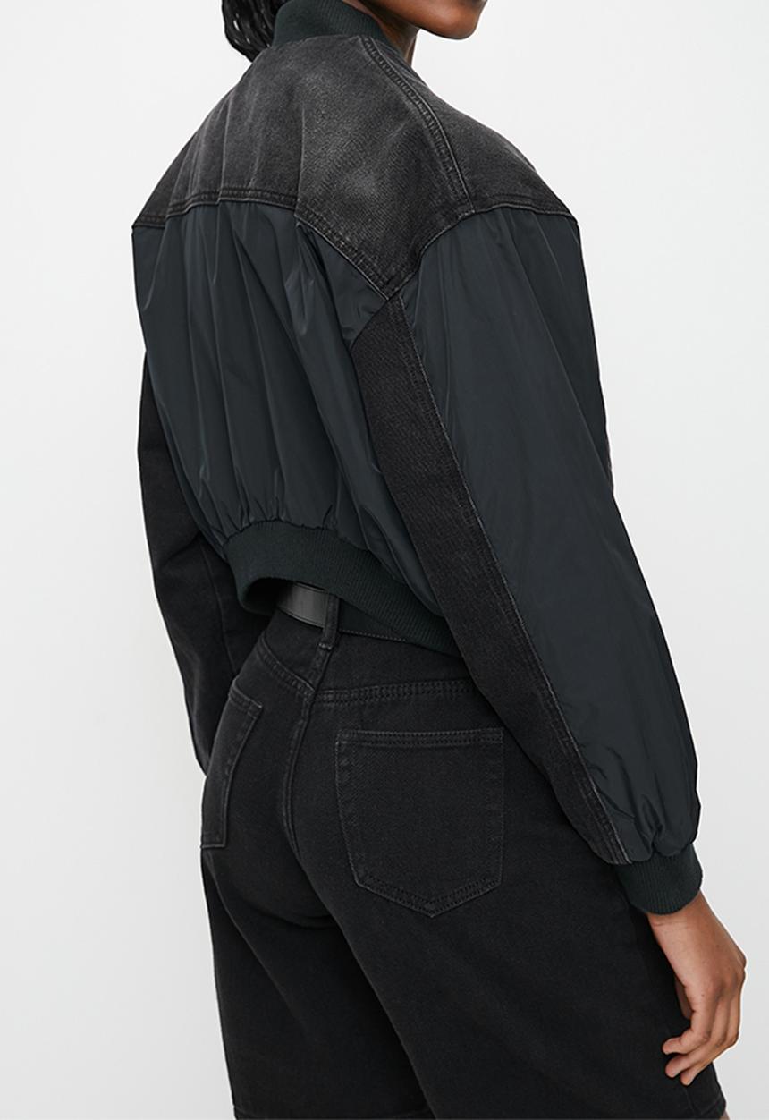 Superbalist - Denim nylon bomber - black