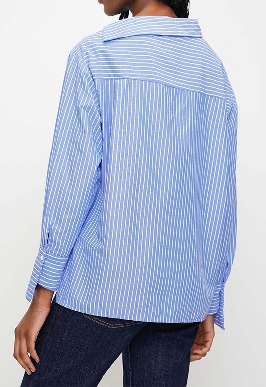 Trendyol - Limited edition collar detailed striped woven shirt - blue