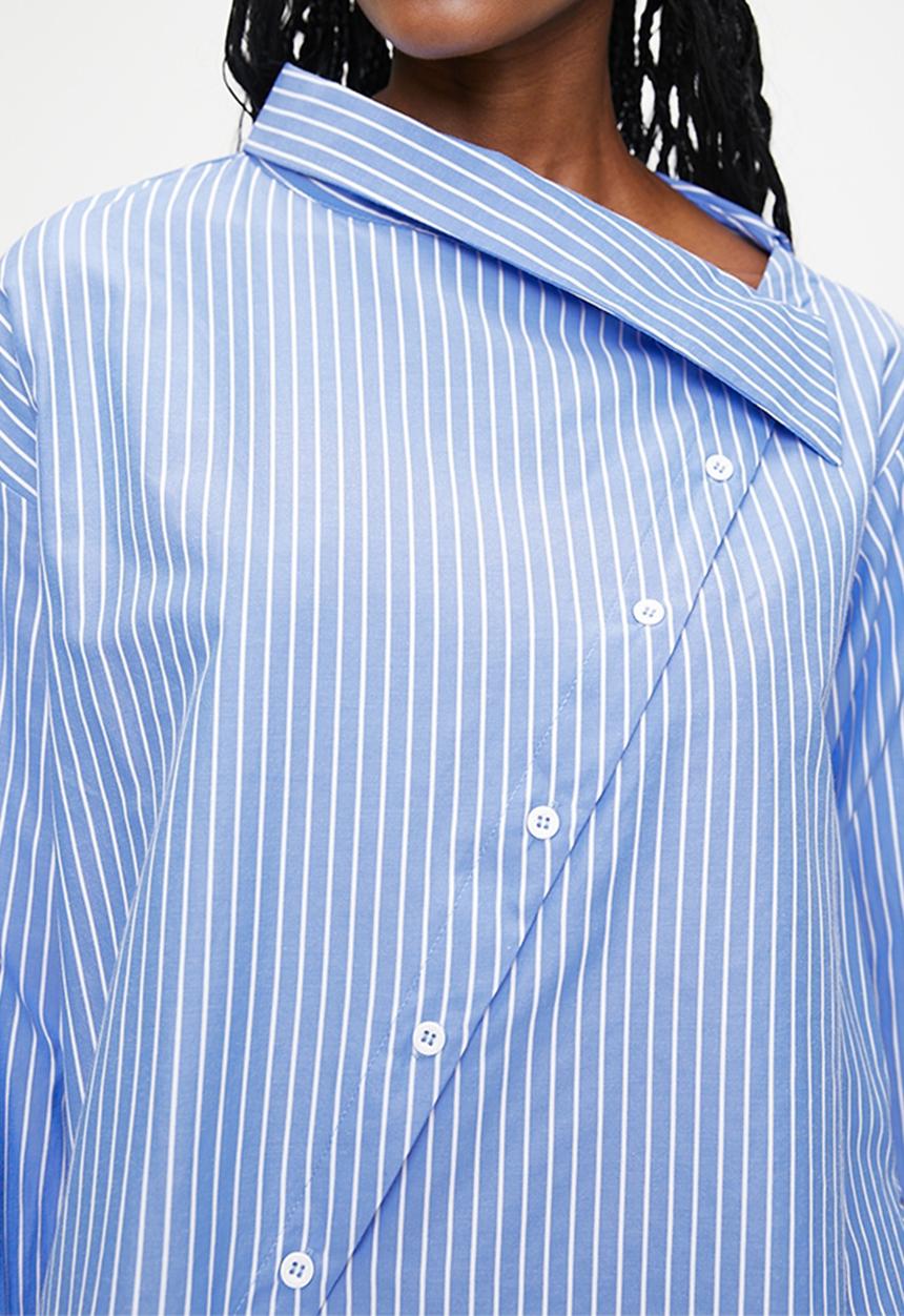 Trendyol - Limited edition collar detailed striped woven shirt - blue