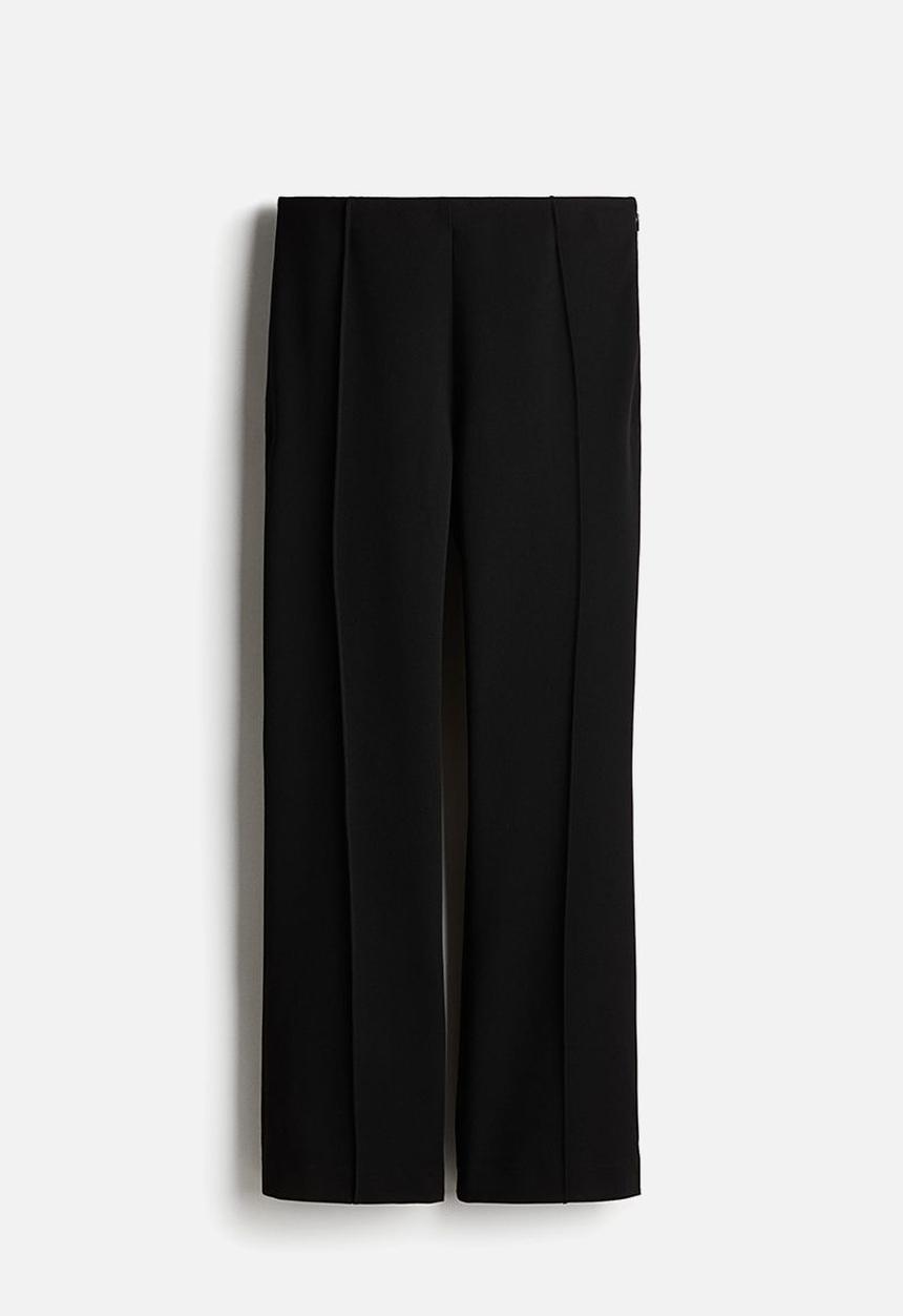 H&M - Flared crease-leg trousers - black