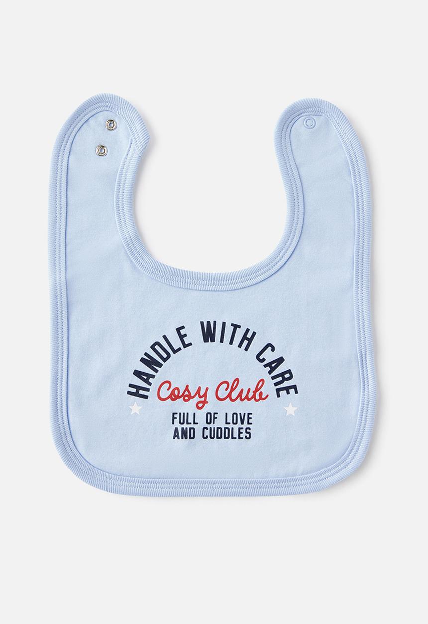 Cotton On - The Baby Bib - Dawn Blue/Handle With Care