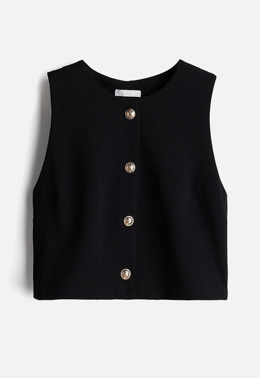 H&M - Bouclé jersey waistcoat - black