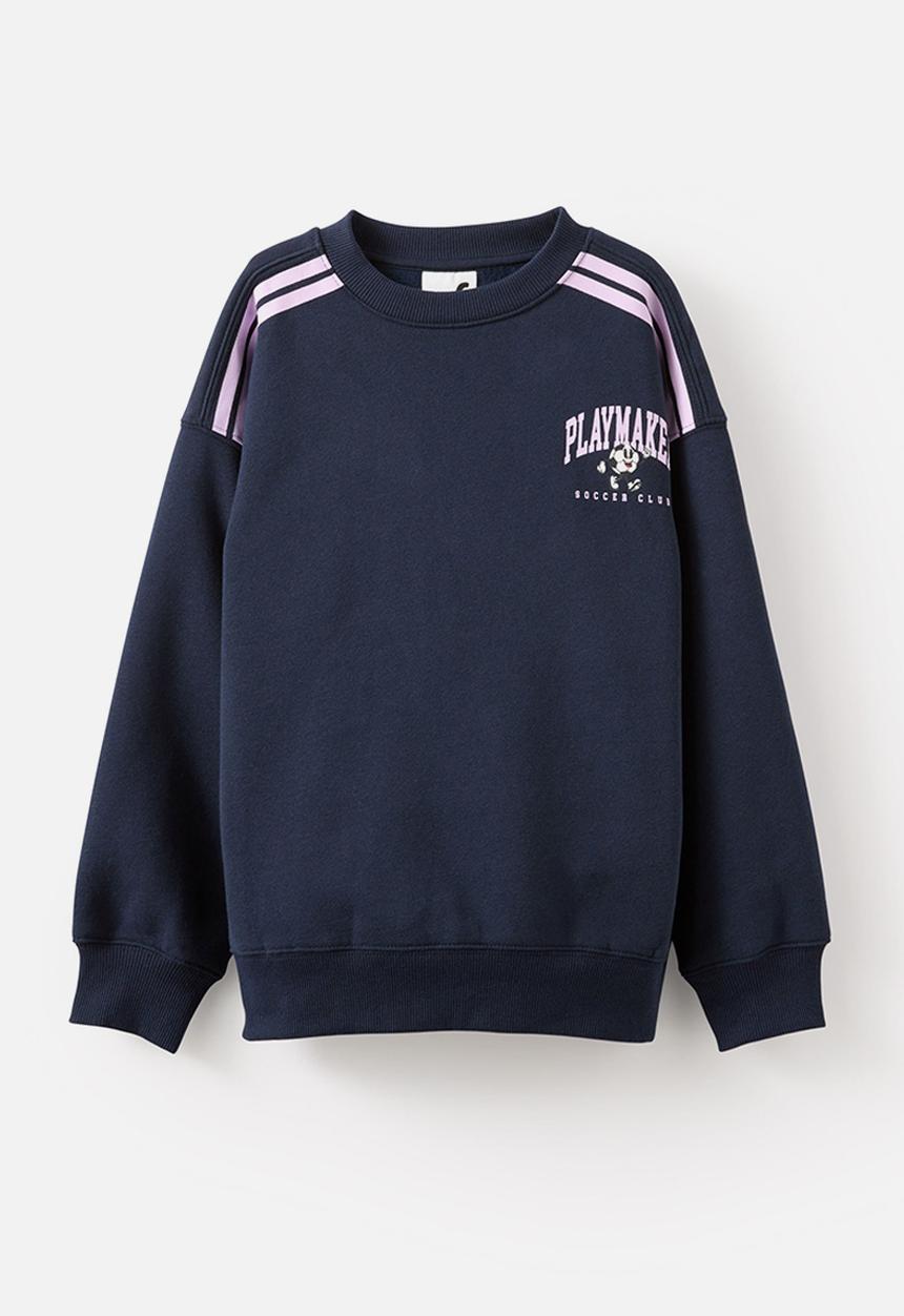 Cotton On - Sammy Oversized Crew - Squid Ink/Play Maker