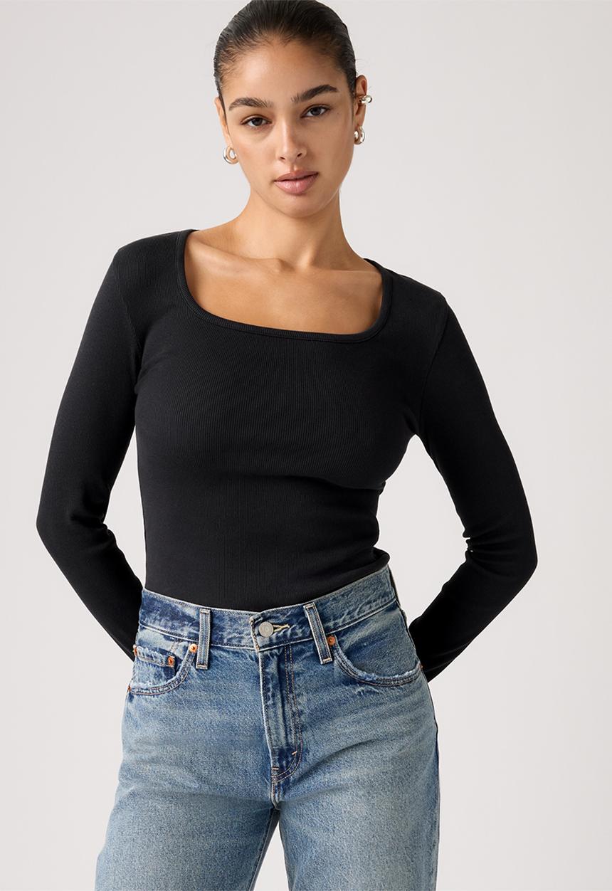 Levi’s® - Essential square  neck long sleeve - anthracite night rib