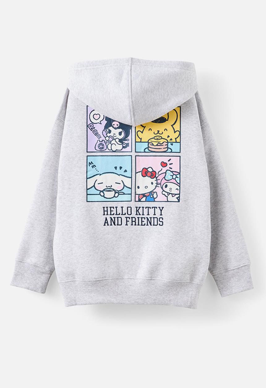 Cotton On - License Sammy Oversized Hoodie - Lcn San Hello Kitty Friends/Grey Marle