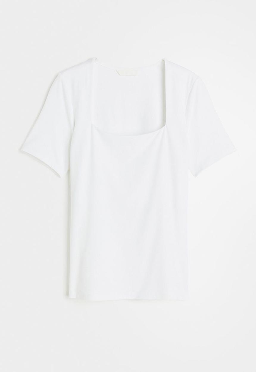 H&M - Square-neck top - white
