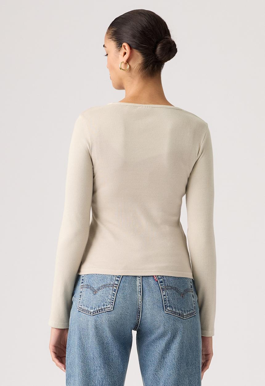 Levi’s® - Essential sqrd neck long sleeve - garment dye fa191913 chateau gray rib