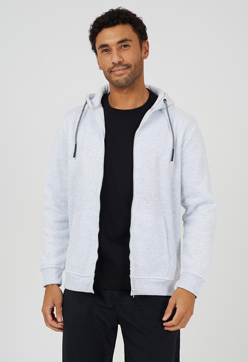 Brave Soul - Full Zip Hoodie - Ecru Marl