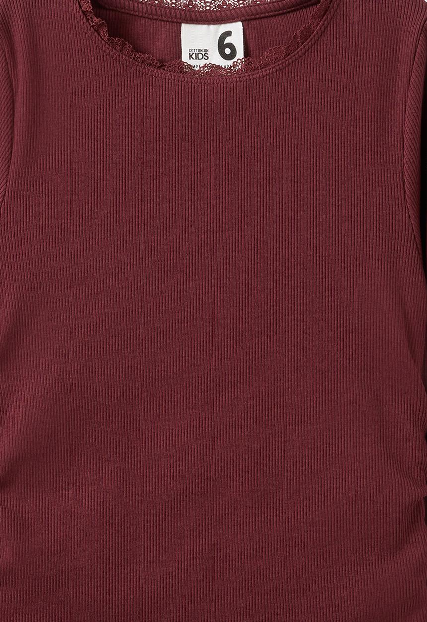 Cotton On - Nadia Long Sleeve Top - Bordeaux