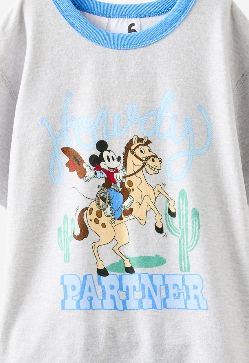 Cotton On - Damon Short Sleeve Pyjama Set License - Lcn Dis Cloud Marle/Partner Mickey
