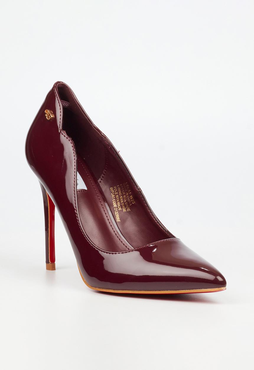 Miss Black - Lola 1 classic scallop heel - plum