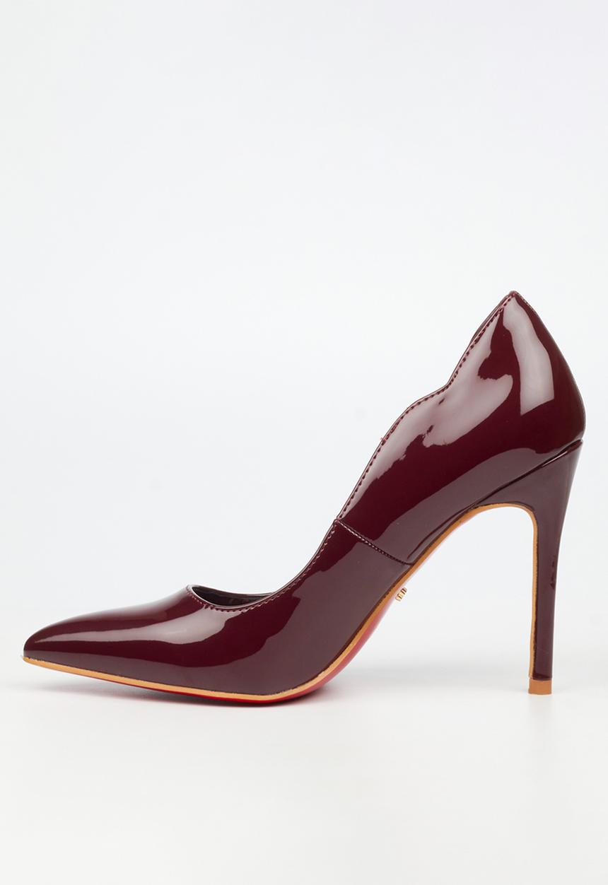 Miss Black - Lola 1 classic scallop heel - plum