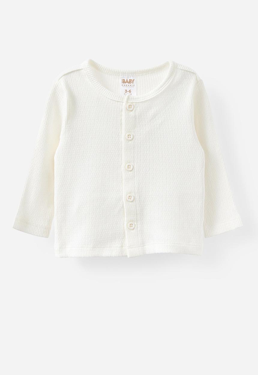 Cotton On - Organic Pointelle Cardigan - Milk