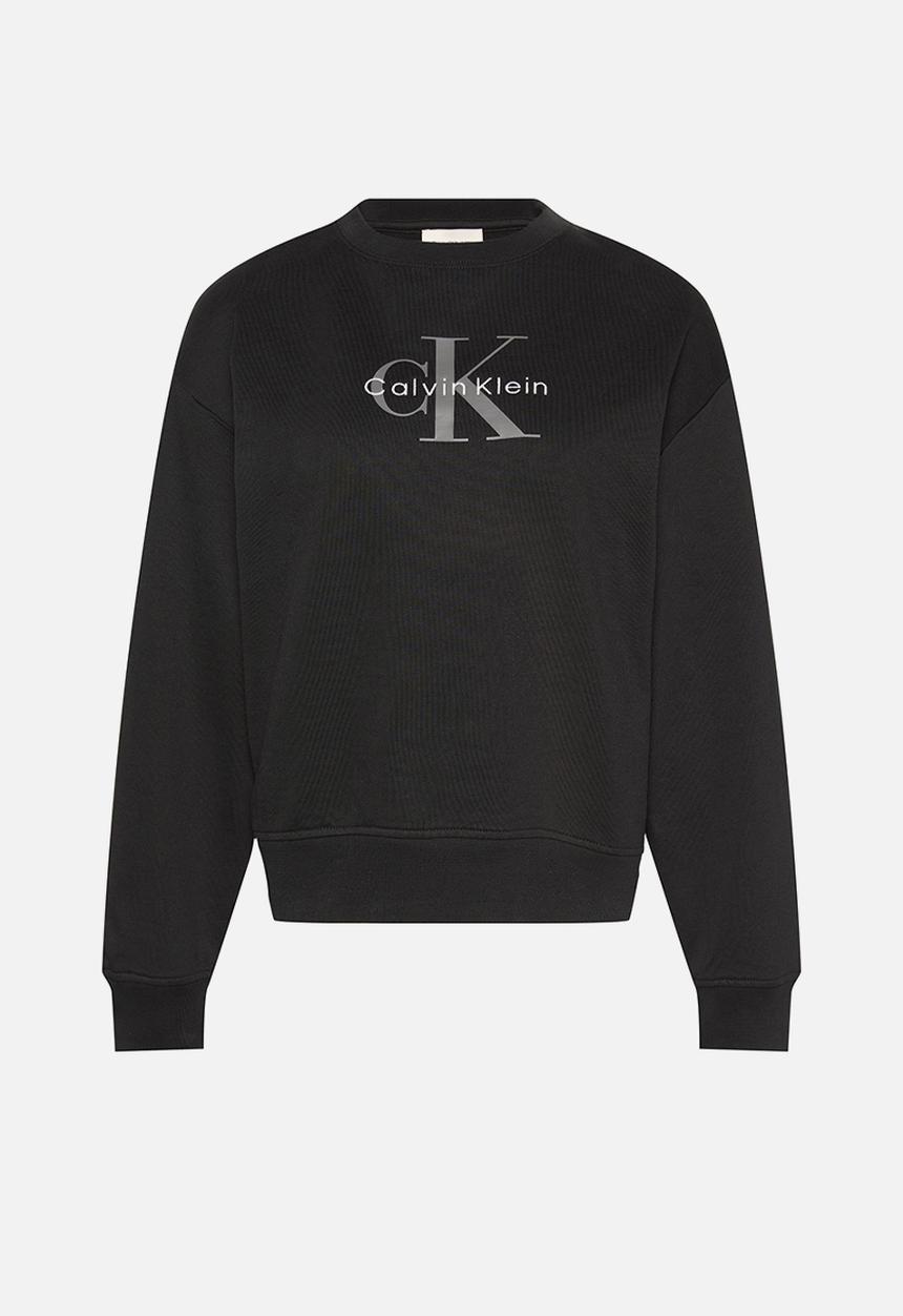Calvin Klein - Ls monologo french terry rlxd crew - black