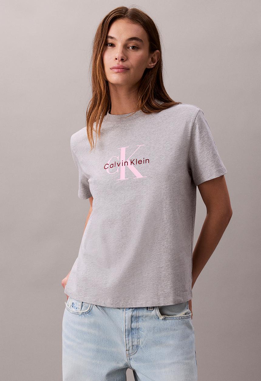 Calvin Klein - Hero ss classic monologo cneck tee - heroic grey heather