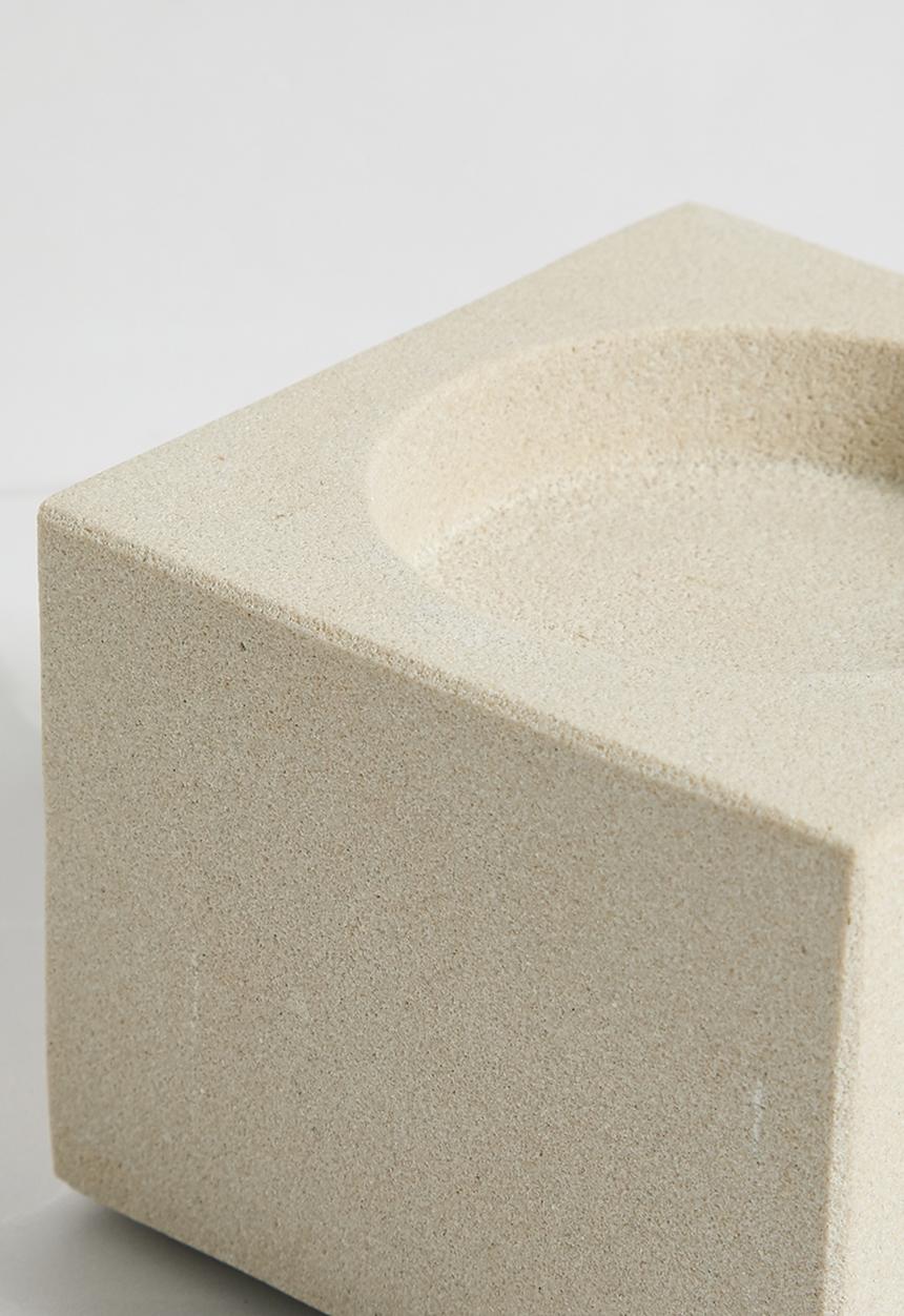 Sixth Floor - Sandstone Candle Holder Set of 2 - Natural