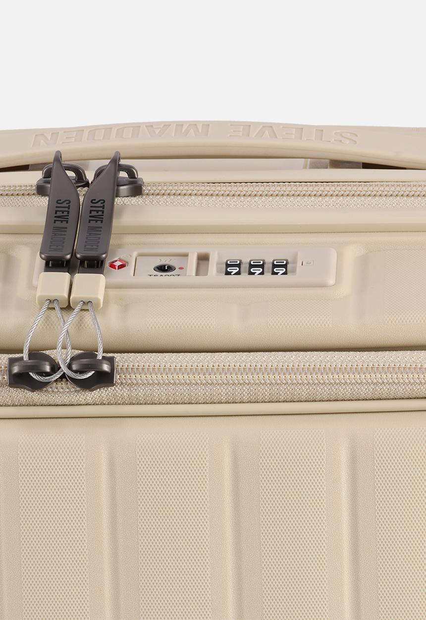 Steve Madden - Manhattan Small Jet Set Carry on Luggage - Cream