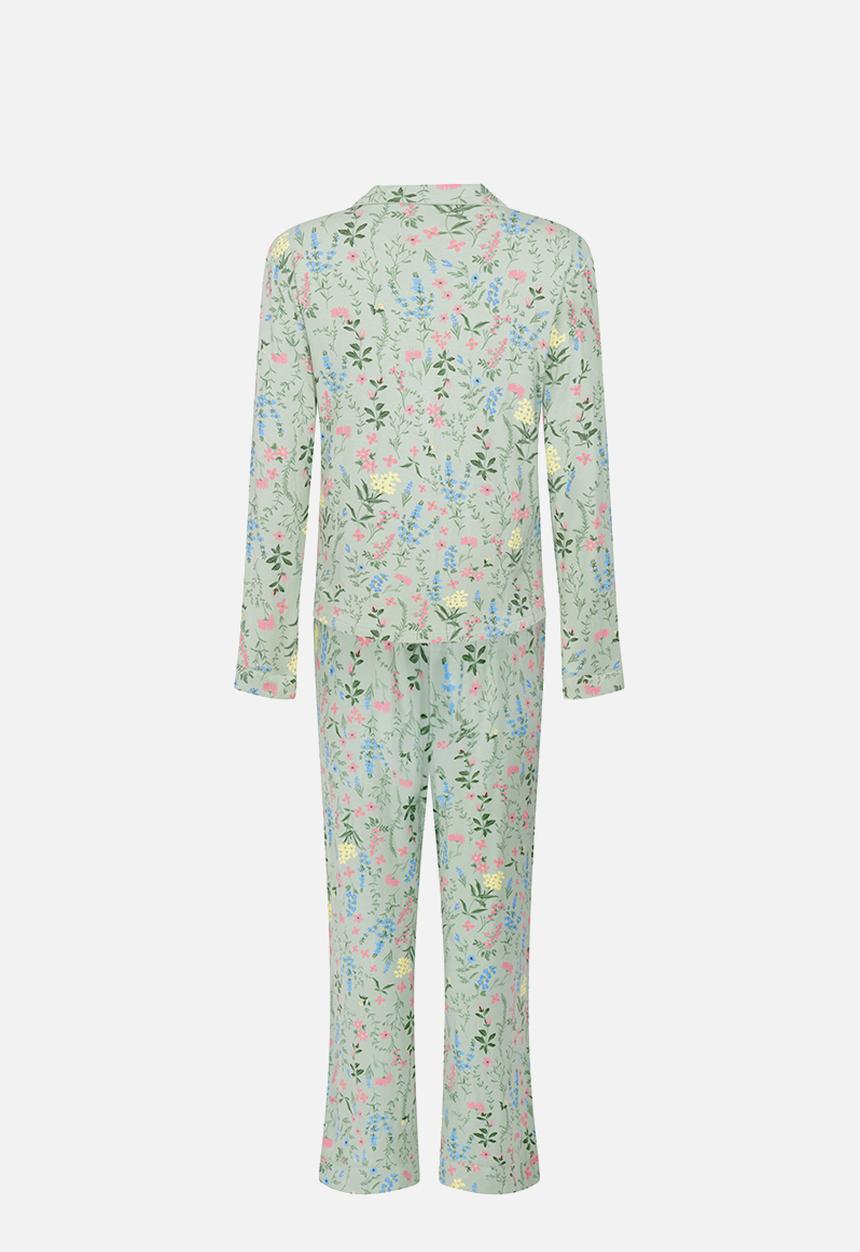 Hunkemoller - Pj jacket jersey dried flower - green