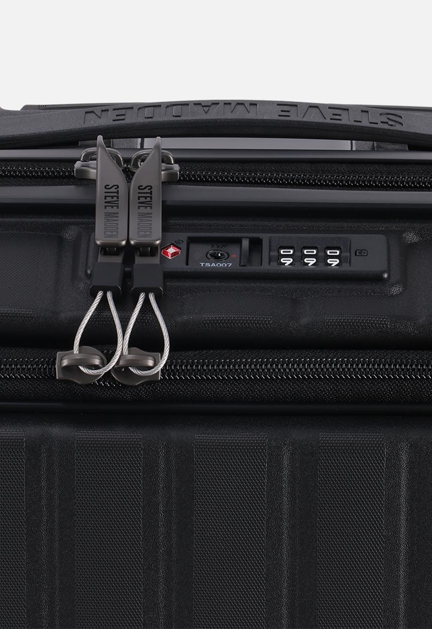Steve Madden - MANHATTAN JET SET BLACK LUGGAGE - CARRY ON 54cm