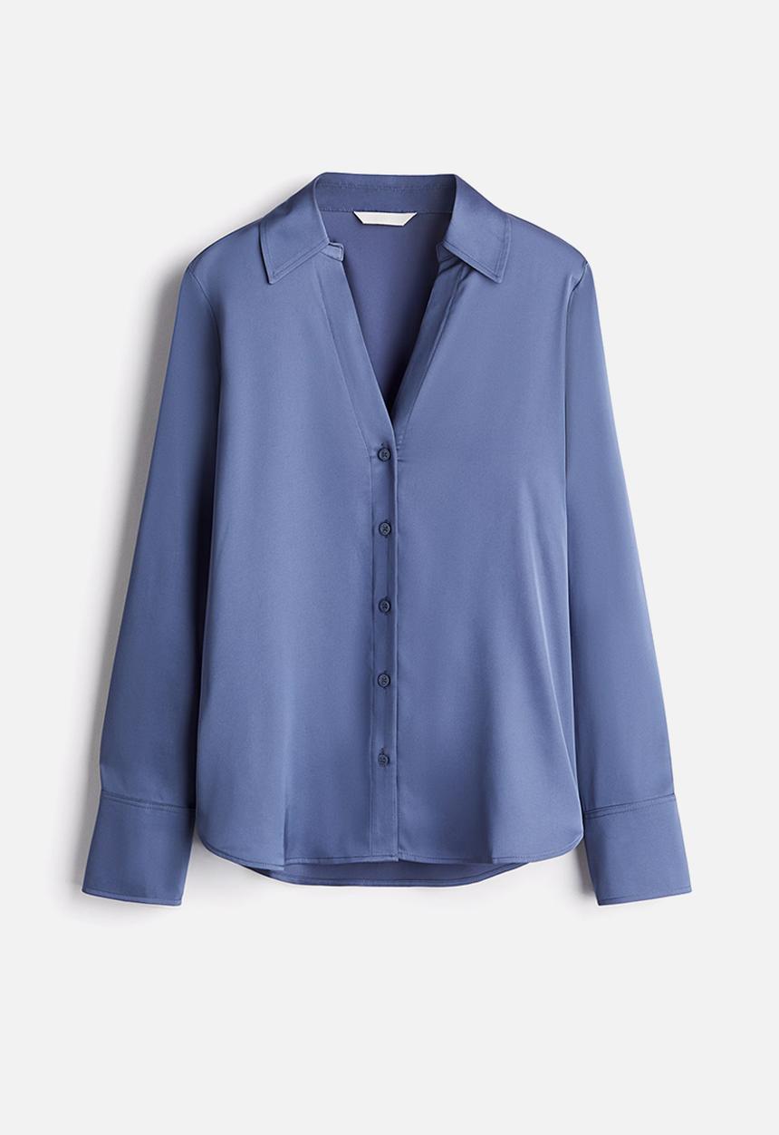 H&M - V-neck blouse - dusty blue