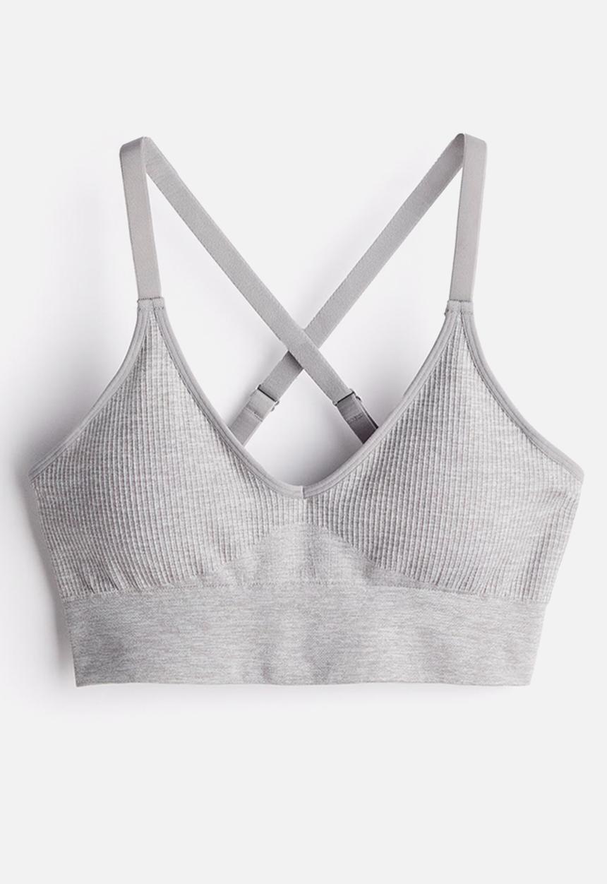 H&M - Seamless medium support sports bra in drymove™ - grey marl