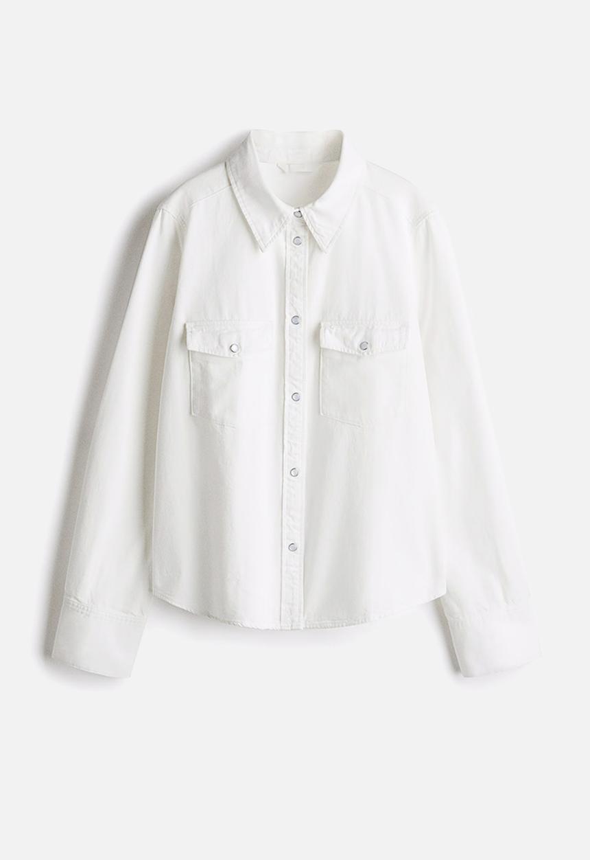 H&M - Denim shirt - white