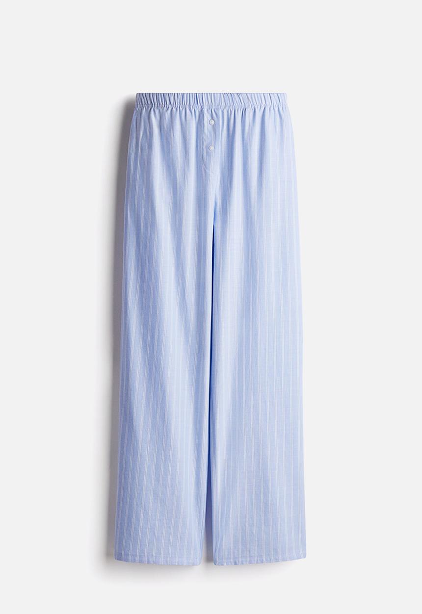 H&M - Cotton pyjama bottoms - light blue & white striped
