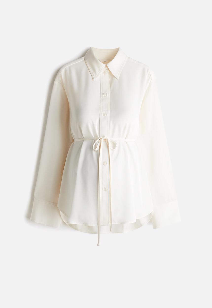 H&M - Mama before & after tie-belt shirt - cream 