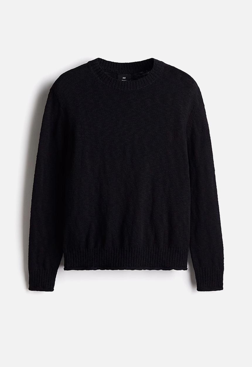 H&M - Regular fit roll-edge jumper - navy blue