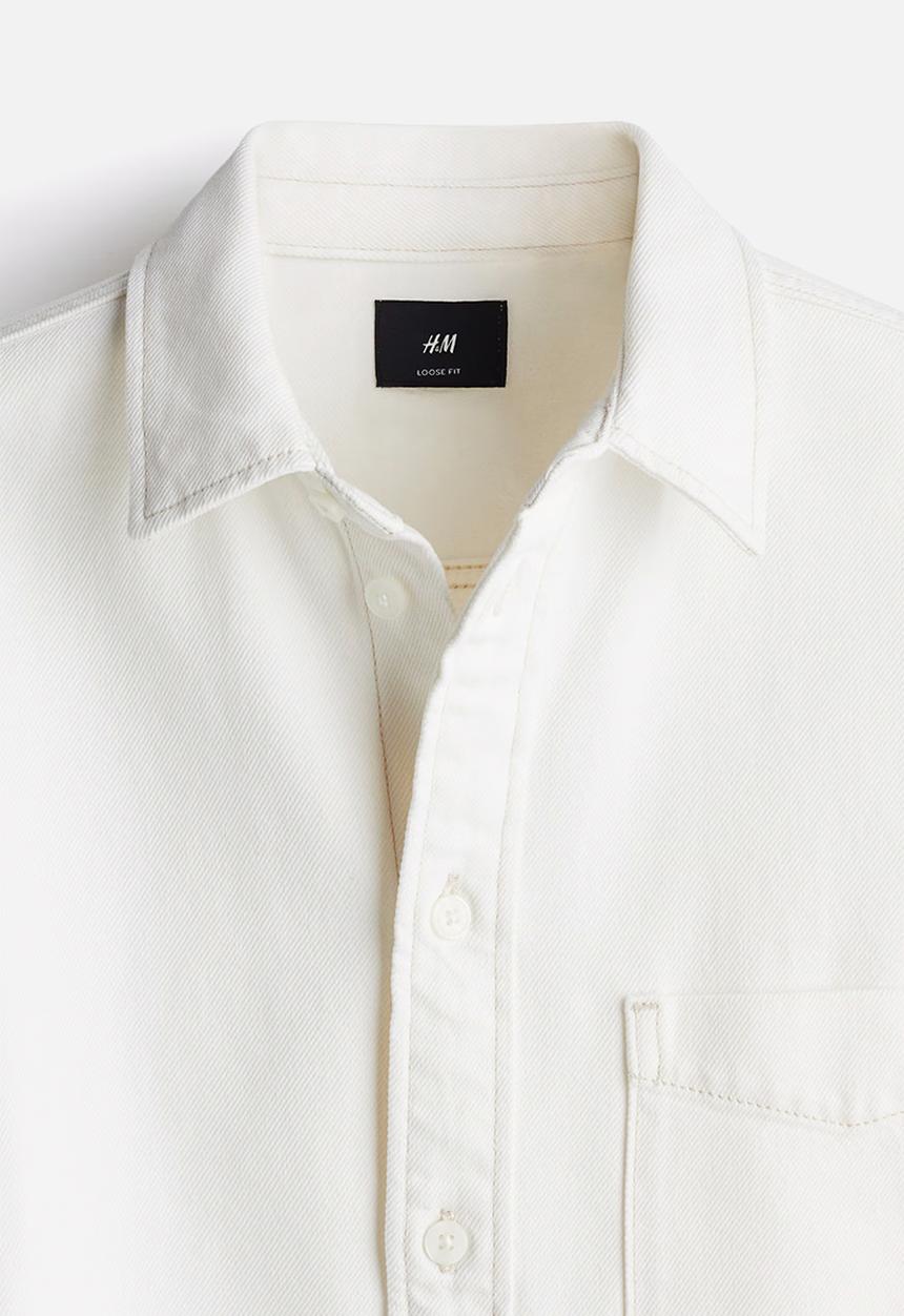 H&M - Loose fit denim shirt - white