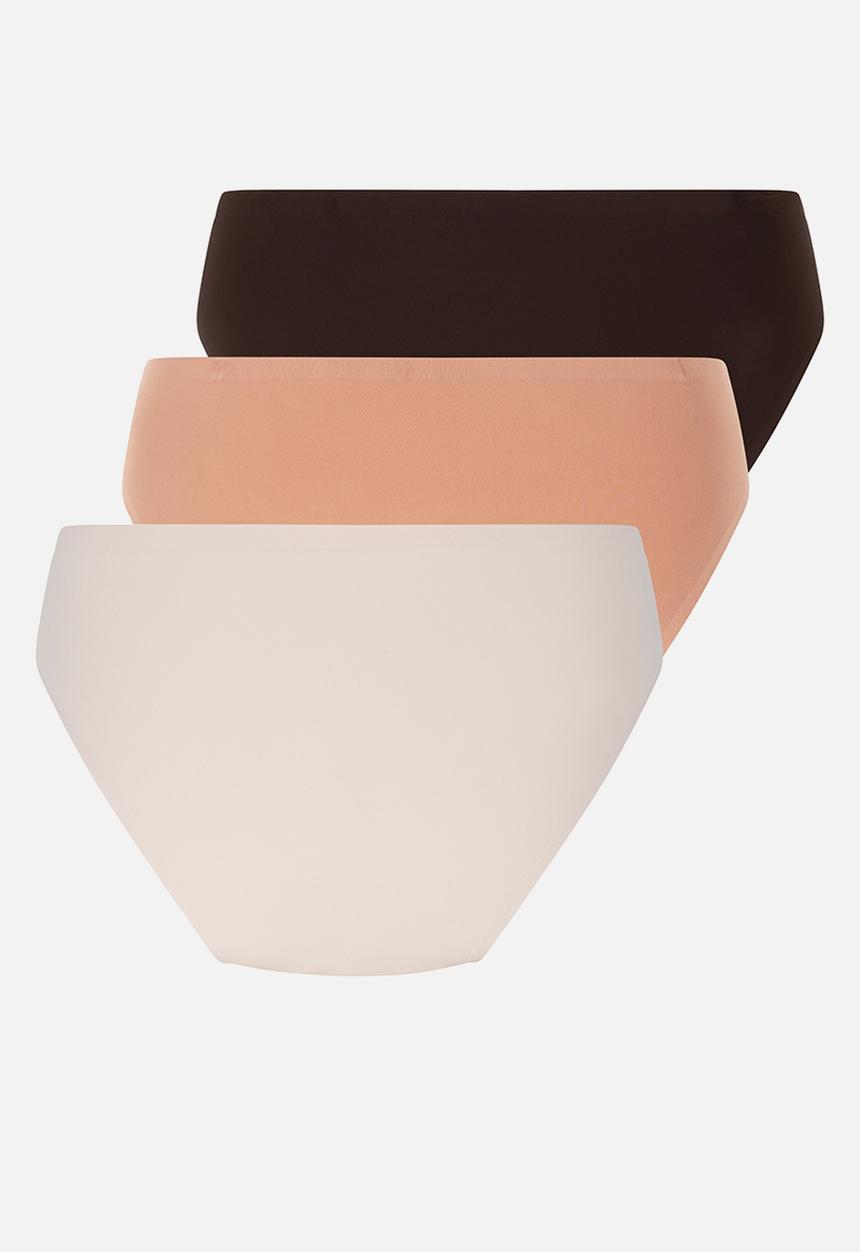 Hunkemoller - 3-pack inv micro Brazilian r - mocha mousse