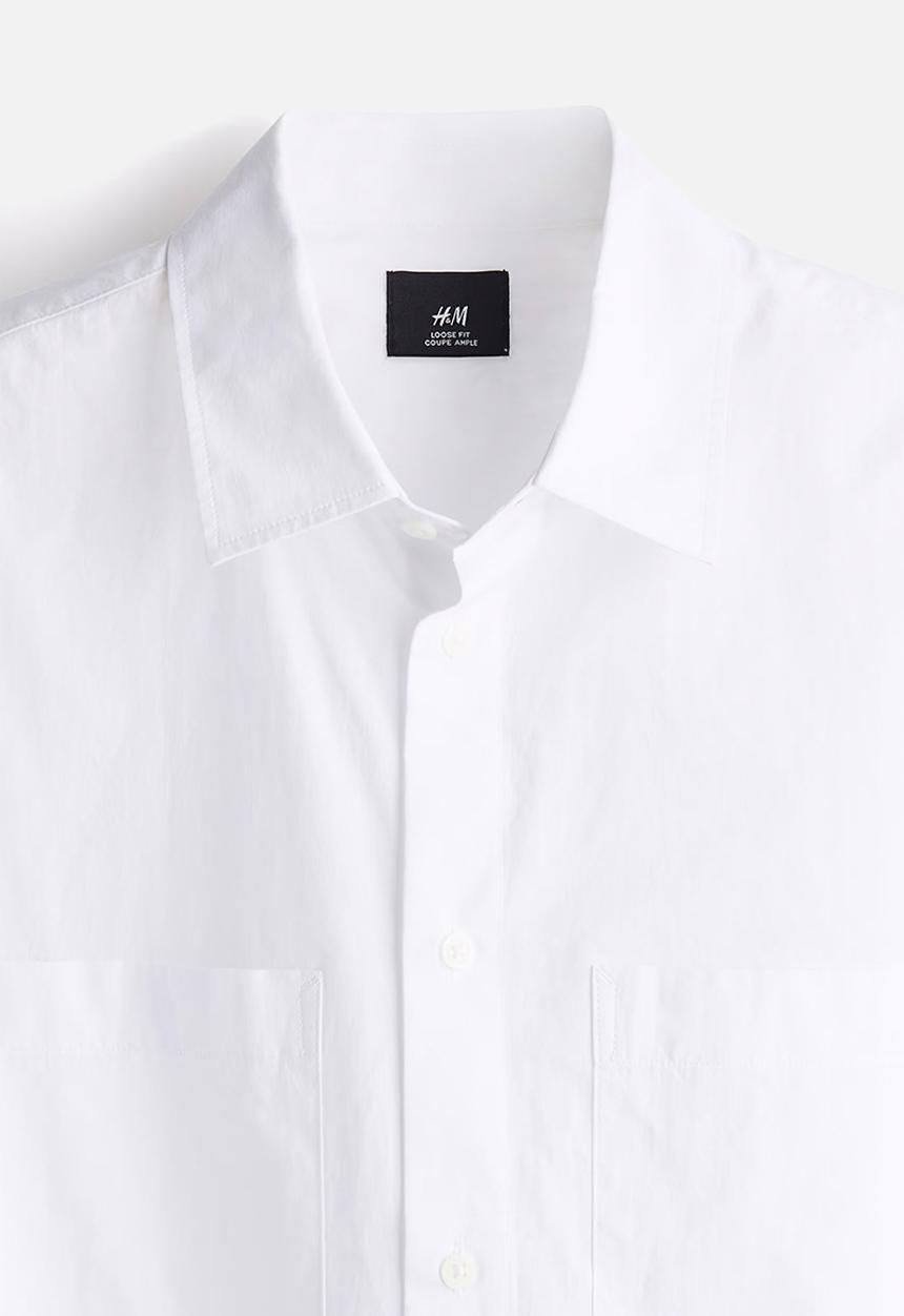 H&M - Loose fit poplin shirt - white